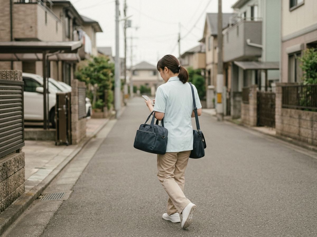 ご自宅で血圧を測る看護師